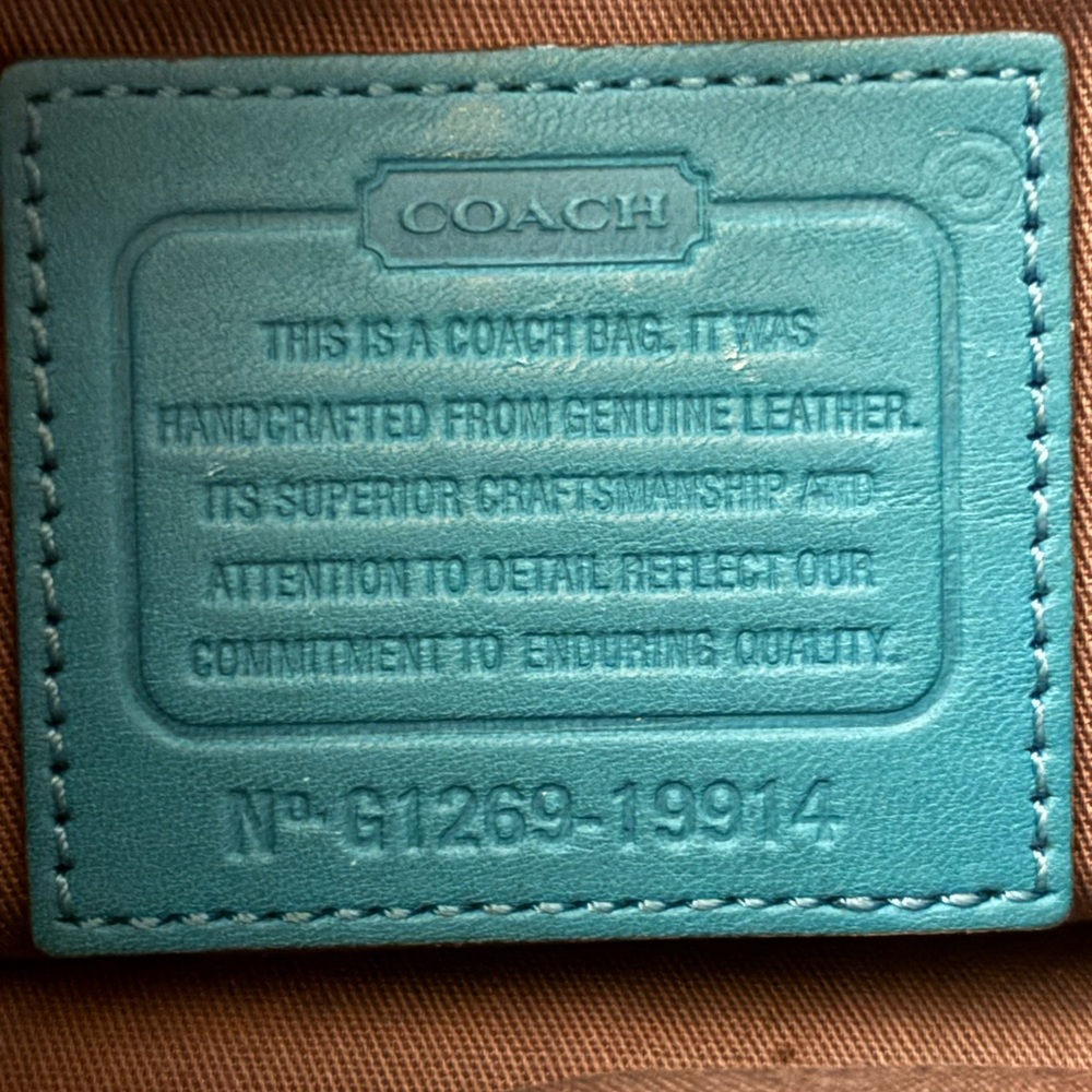 Coach legacy Penny Turnlock Crossbody vintage turquoise color - Picture 9 of 13